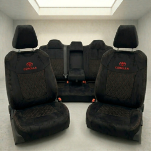 دوشمة كورلا هايبرد  لون اسود بتطريز احمر من القماش قالب بلادي